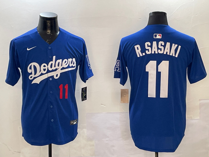 Men Los Angeles Dodgers 11 R Sasaki blue 2025 MLB nike jersey style 2